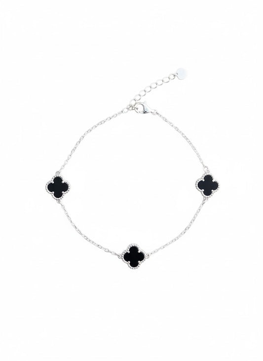 Pulsera Trébol cuatro hojas Negro