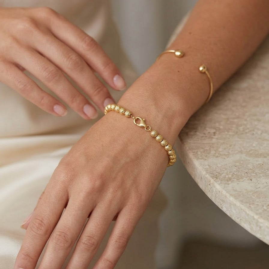 Pulsera Bolitas - Pulsera Oro Italiano 18k