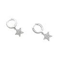 Aros Argollas Estrellas - Aros Plata 925