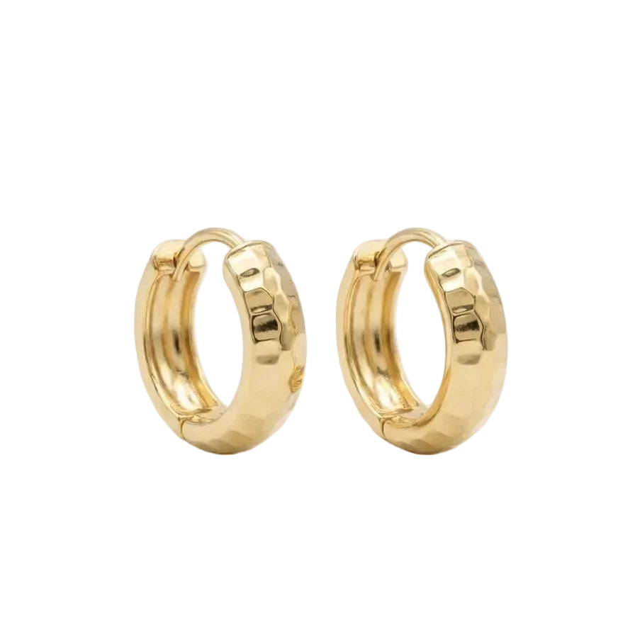 Aros Argollas Facetadas - Aros Oro Italiano 18K
