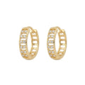 Aros  Argollas Huggie Caladas Pavé - Aros Oro 18k