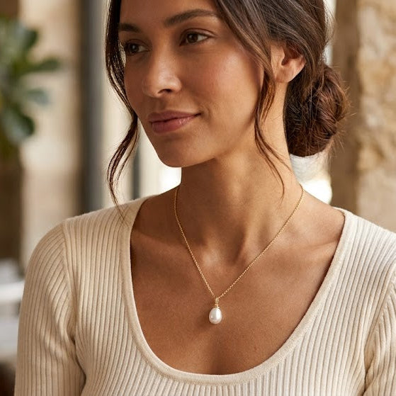Collar Gota de Luna - Collar Oro 18K
