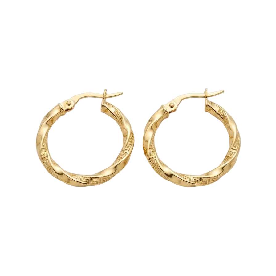 Aros Argollas Trenza Ferrara - Aros Oro 18k