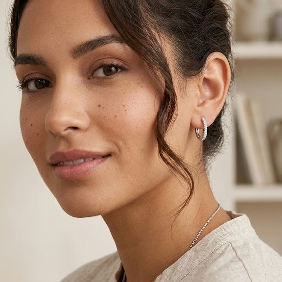 Aros Argollas Huggies Stella - Aros Oro 18K