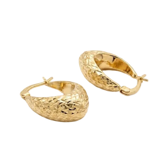 Aros Argollas Facetas- Aros Oro 18k