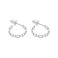Aros Mini Argollas Cadena Paperclip - Aros plata 925