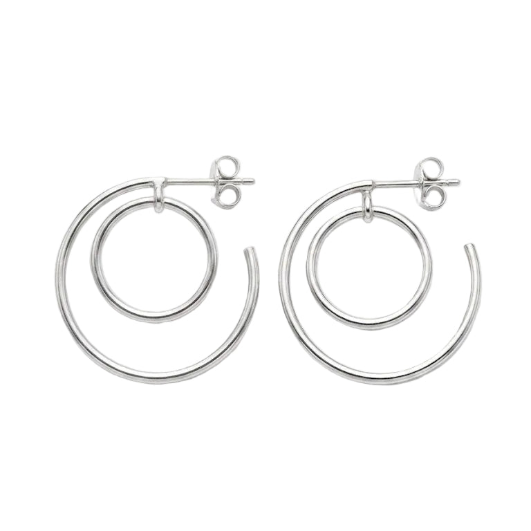 Aros Argollas Órbita Doble - Aros plata 925