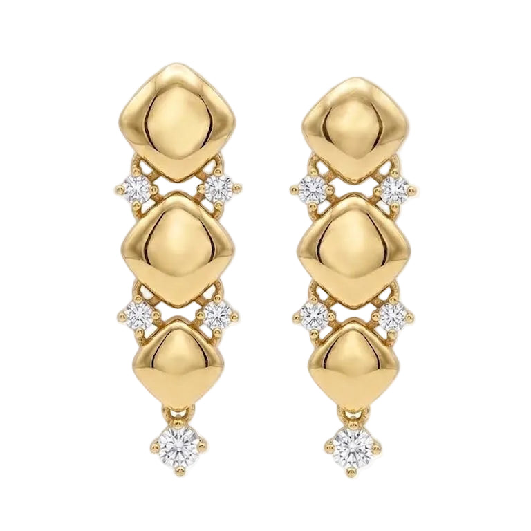 Aros Rombo Puffy - Aros Oro