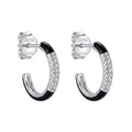 Aros Mini Argollas de Plata Esmaltadas con Brillo - Aros plata 925