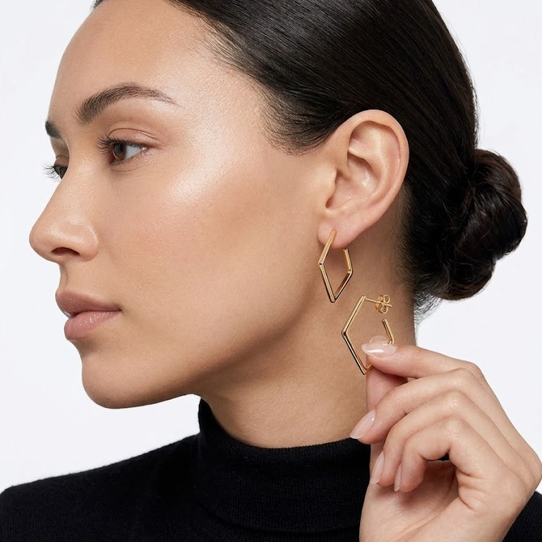 Aros Argollas Prisma - Aros plata 925