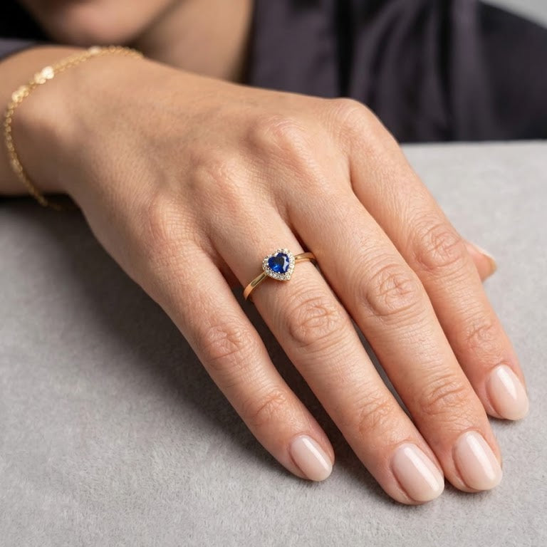 Anillo Sinfonía Azul - Anillo Oro 18k