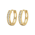 Aros Huggie Pavé - Aros Oro 18k