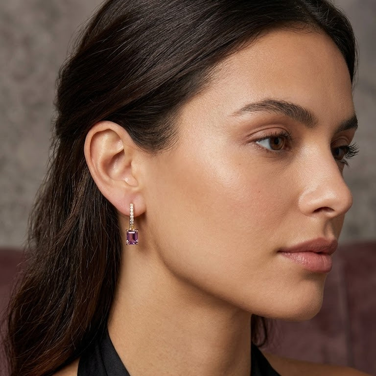 Aros Prismáticos Violeta - Aros Oro 18K