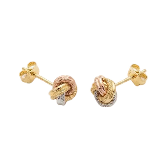 Aros Nudo Tricolor - Aros Oro 18k