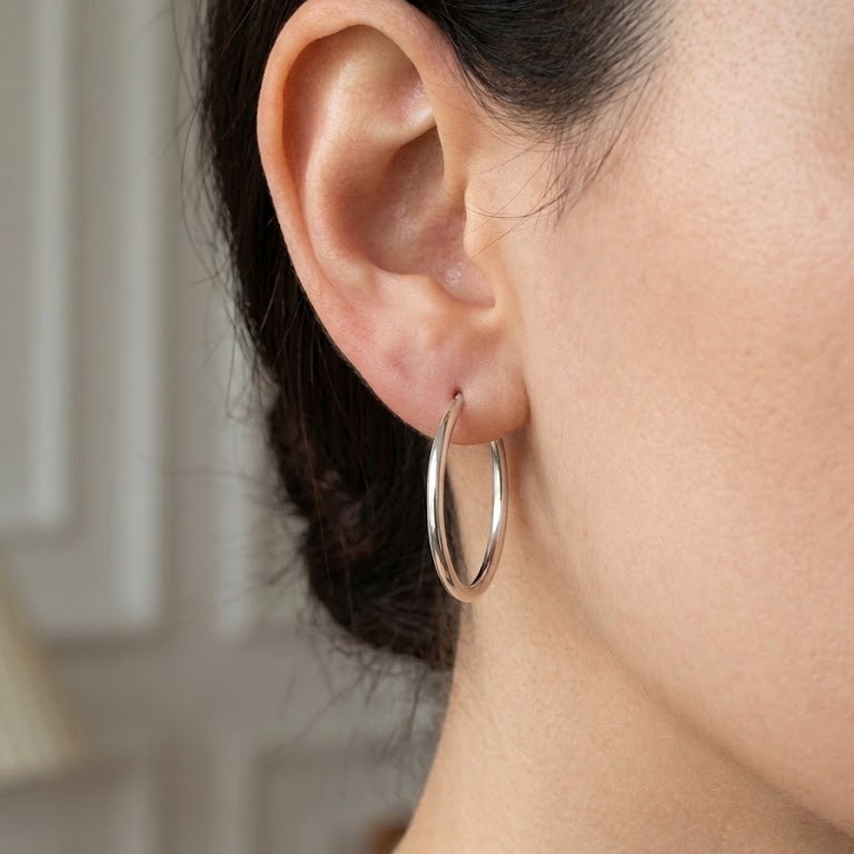 Aros Argollas Sinfín Clásicas - Aros plata 925