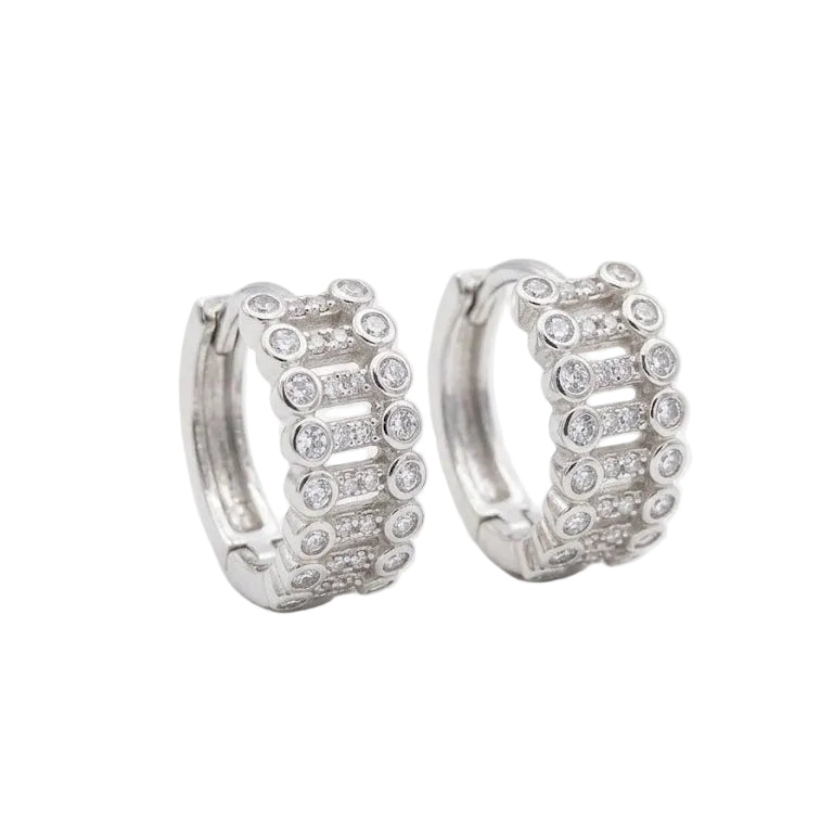 Aros Argollas criollas con pavé - Aros plata 925