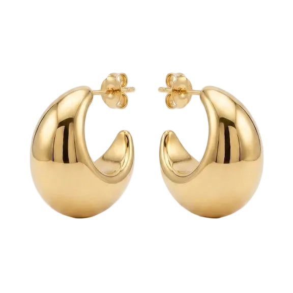 Aros  Argollas Croissant Bold - Aros Bañados