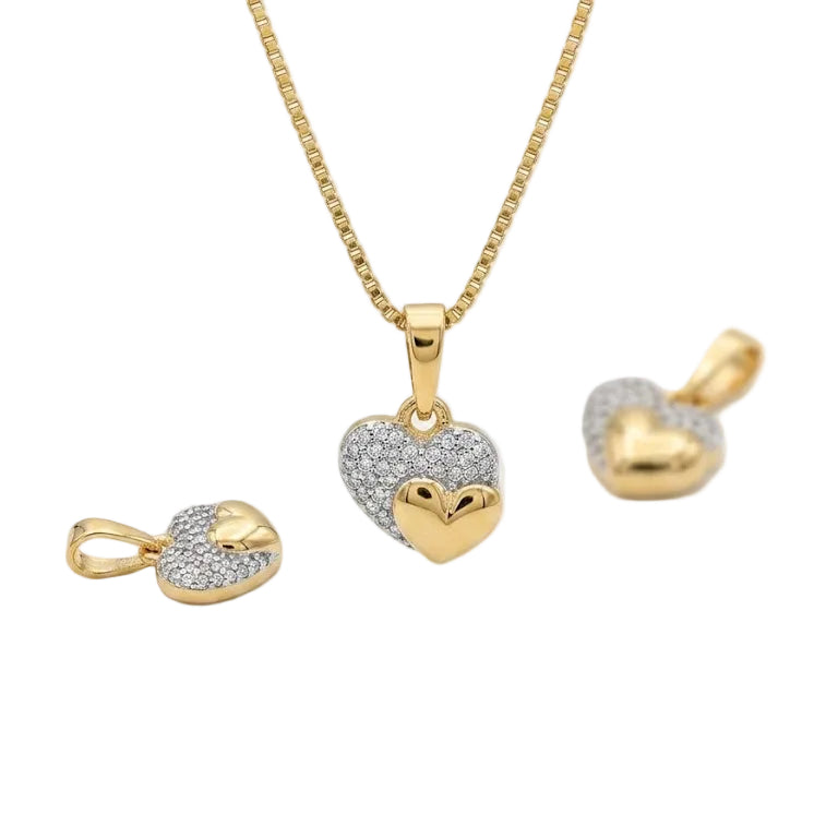Colgante Corazón Dulce Dueto - Colgante Oro 18K