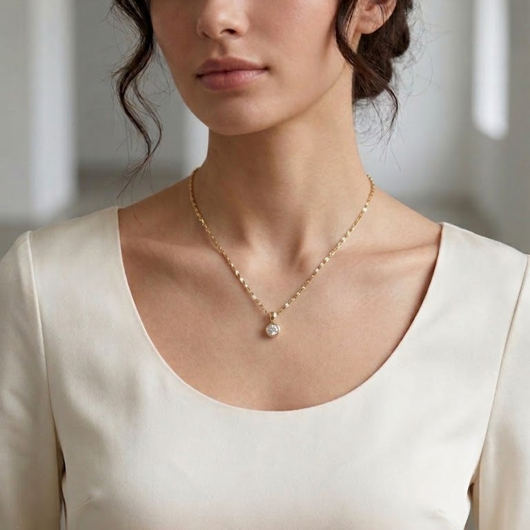 Collar Punto de Luz a la Inglesa - Collar Oro 18K