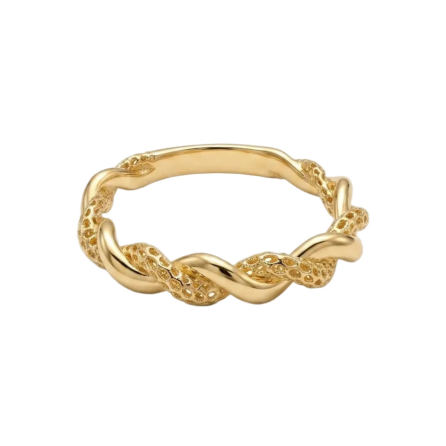 Anillo Entrelazado Dual 18k - Anillo Oro 18k
