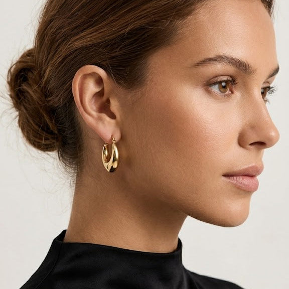 Aros Argollas Oval Contour - Aros Oro 18k