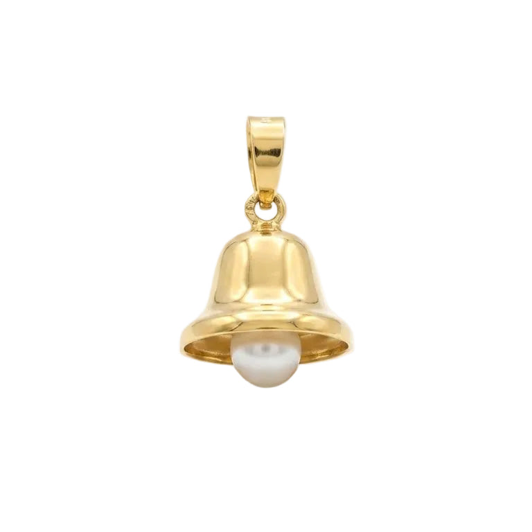 Colgante Cascabel con Perla - Colgante Oro 18K