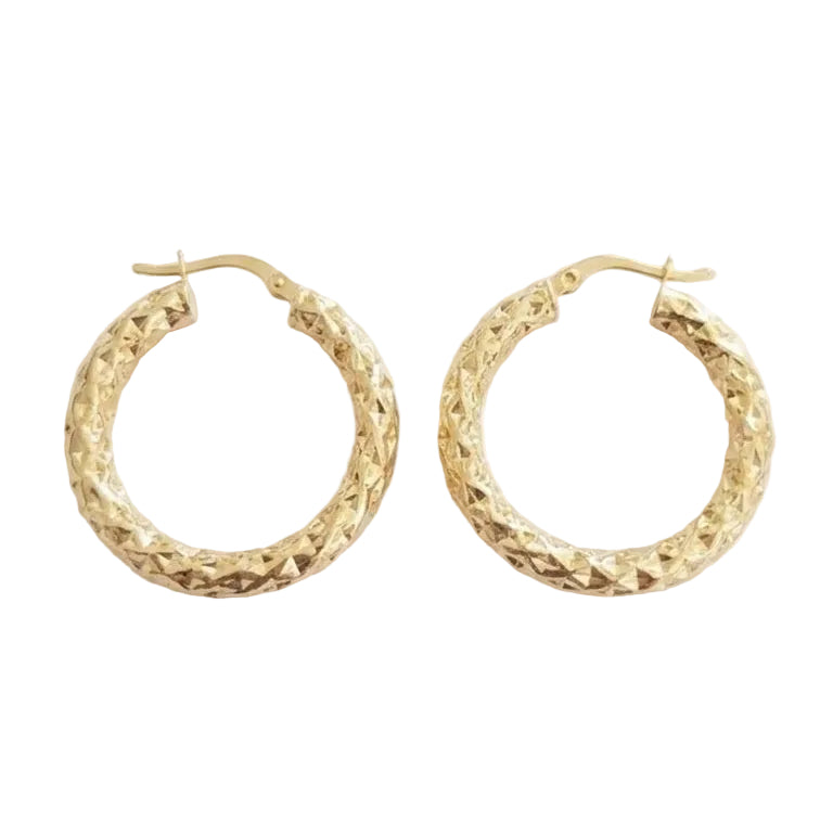 Aros Argollas Escarcha - Aros Oro 18k