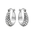 Aros Argollas Espiga Envejecida - Aros plata 925