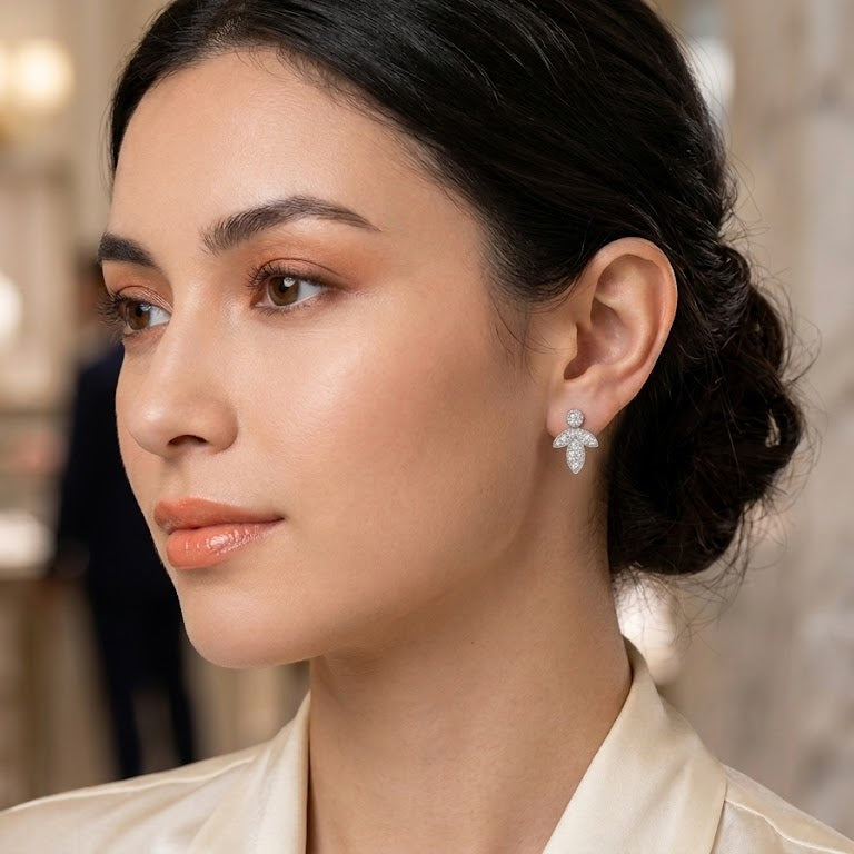 Aros Hojas Marquesa - Aros Oro 18K