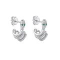 Aros Serpiente Esmeralda Pavé - Aros plata 925