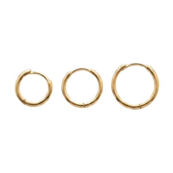 Aros Huggie Pavé - Aros Oro 18k