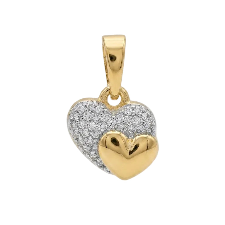 Colgante Corazón Dulce Dueto - Colgante Oro 18K