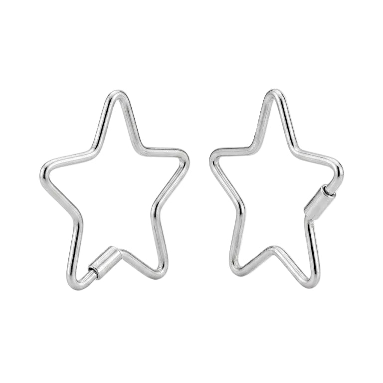 Aros Argollas Star Hollow - Aros plata 925