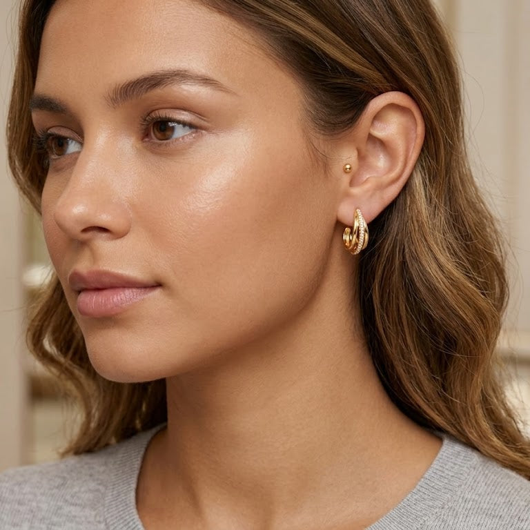 Aros cuff doble - Aros Bañados