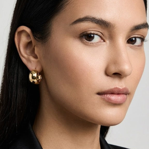 Aros Argollas Bombé - Aros Oro 18k