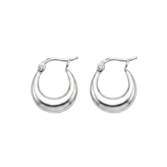 Aros Argollas de Media Luna - Aros plata 925