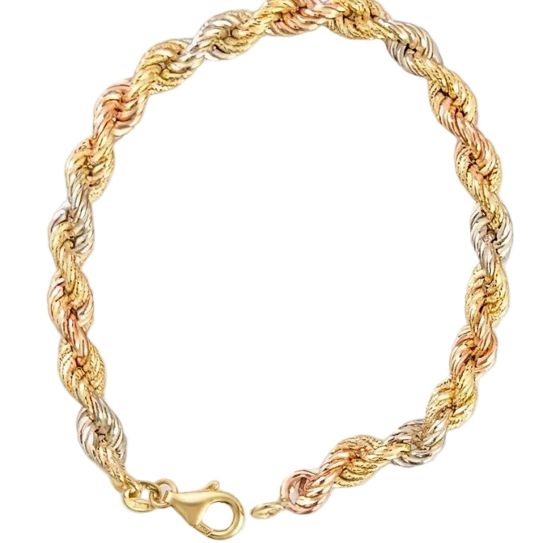 Pulsera Salomónica Tricolor - Pulsera Oro 18K