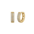 Aros Huggies Pavé con Borde Calado - Aros plata 925