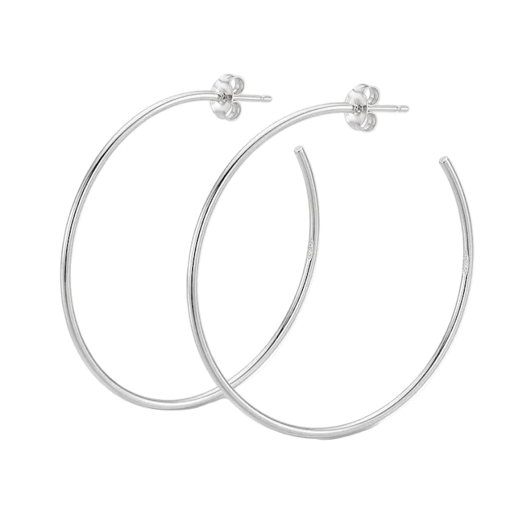 Aros semi argolla de hilo fino - Aros plata 925