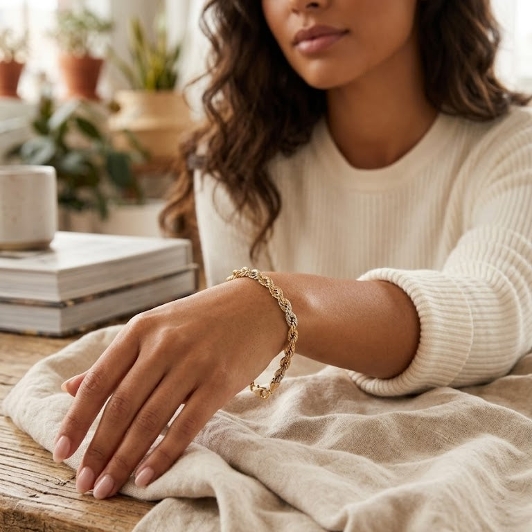 Pulsera Salomónica Tricolor - Pulsera Oro 18K