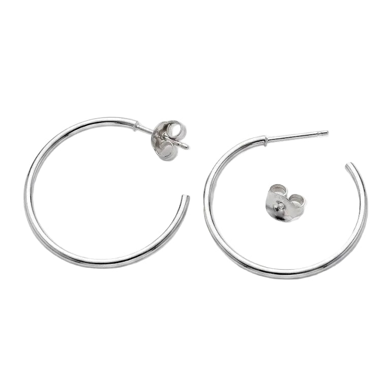 Aros semi argolla de hilo fino - Aros plata 925
