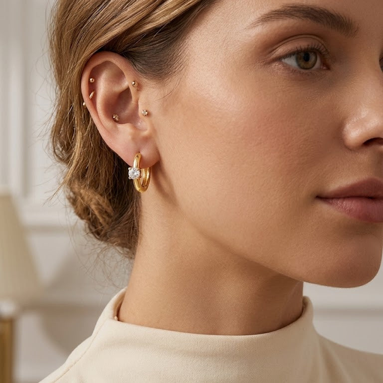 Aros Argolla Sol - Aros Oro 18k