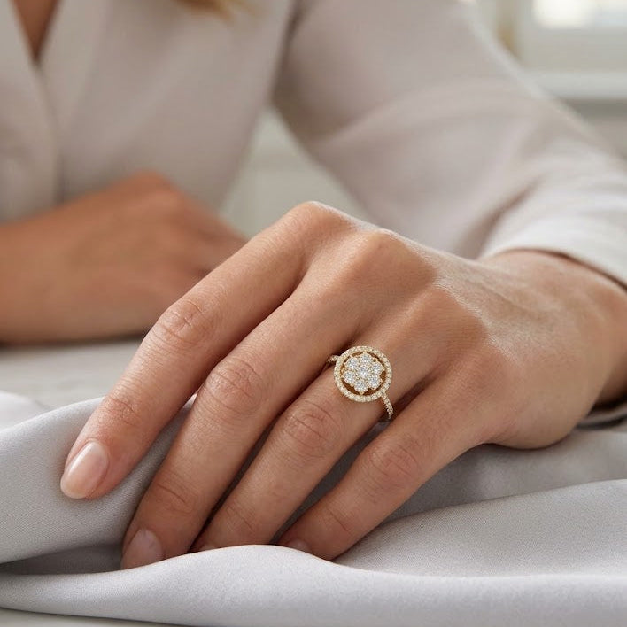 Anillo Flor de Luz - Anillo Oro 18k