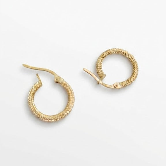 Aros Argollas Nido de Abeja - Aros Oro 18k
