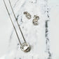 Conjunto collar/aros  en plata