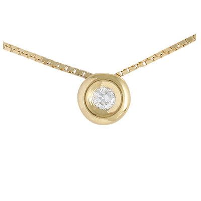 Collar Oro Amarillo Punto de Luz con Diamantes - Collar Oro 18K