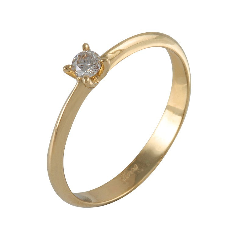 Anillo Oro amarillo diamante - Anillo oro 18k
