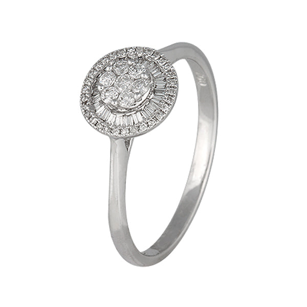 Anillo Halo - Anillo Oro Blanco 18K