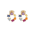 Aros en Oro amarillo y topacios - Aros Oro 18k