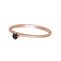 Anillo Oro Rosa Diamante Negro - Anillo Oro 18k